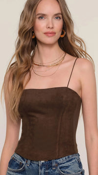 Heartloom Junie Faux Suede Cami in Espresso