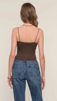 Heartloom Junie Faux Suede Cami in Espresso