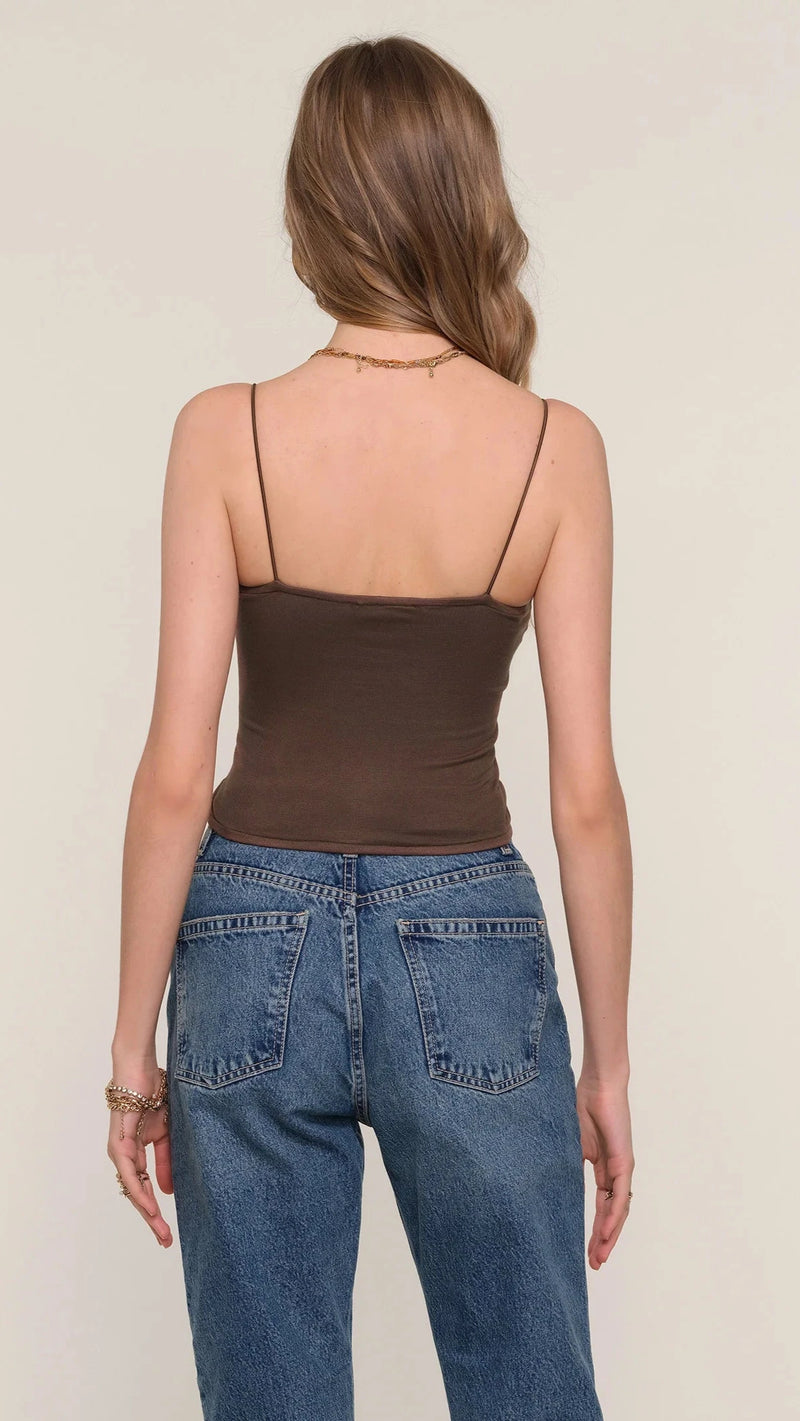 Heartloom Junie Faux Suede Cami in Espresso