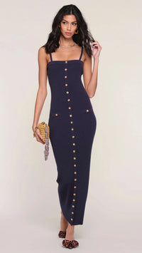 Heartloom Plumeria Knit Midi Dress in Navy