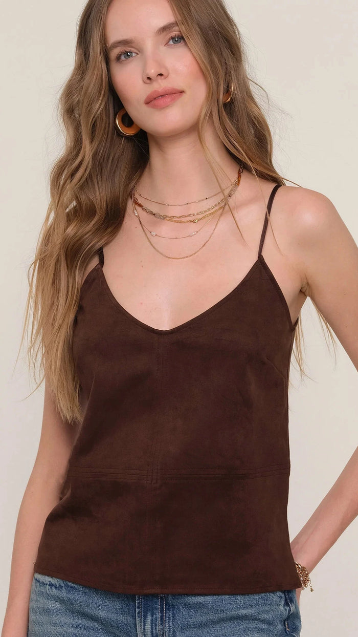 Heartloom Raani Faux Suede Cami in Bittersweet