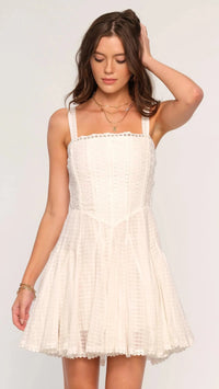 Heartloom May Eyelet Lace Mini Dress in Eggshell