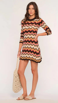 Heartloom Aston Long Sleeve Knit Dress in Coco
