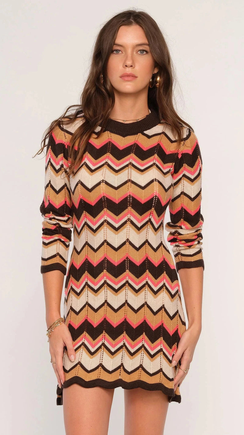 Heartloom Aston Long Sleeve Knit Dress in Coco