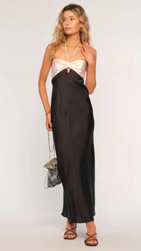 Heartloom London Halter Dress in White/Black