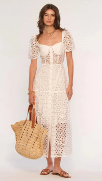 Heartloom Sarella Eyelet Maxi Dress in Eggshell
