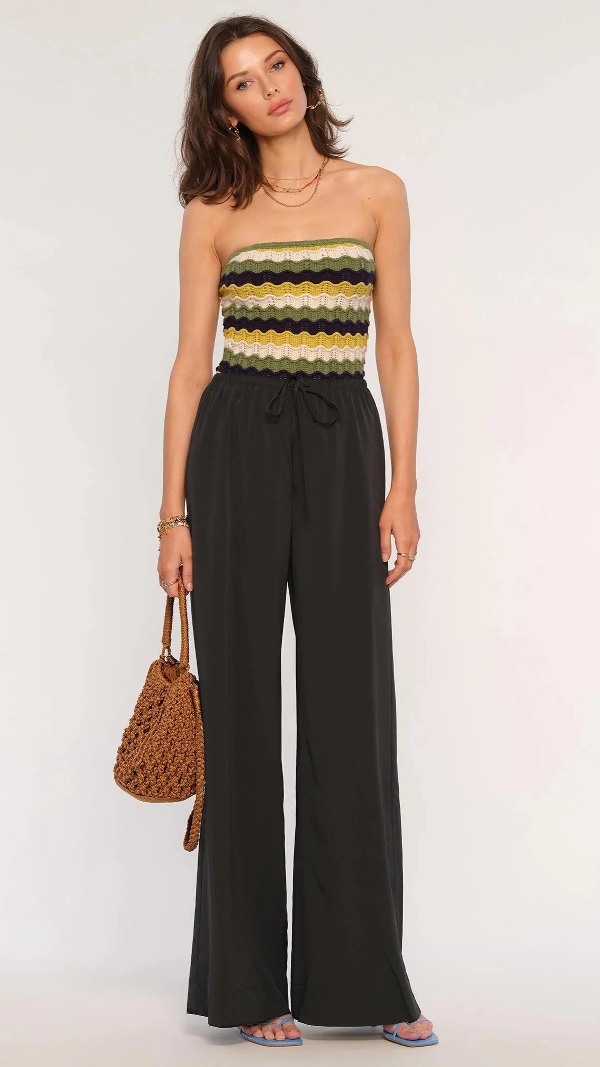 Heartloom Halle Silky Tie Pant in Black