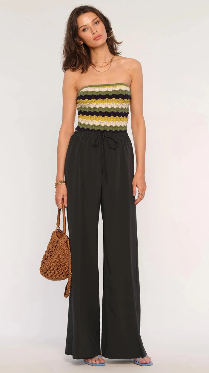 Heartloom Halle Silky Tie Pant in Black