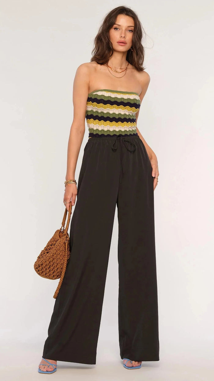 Heartloom Halle Silky Tie Pant in Black