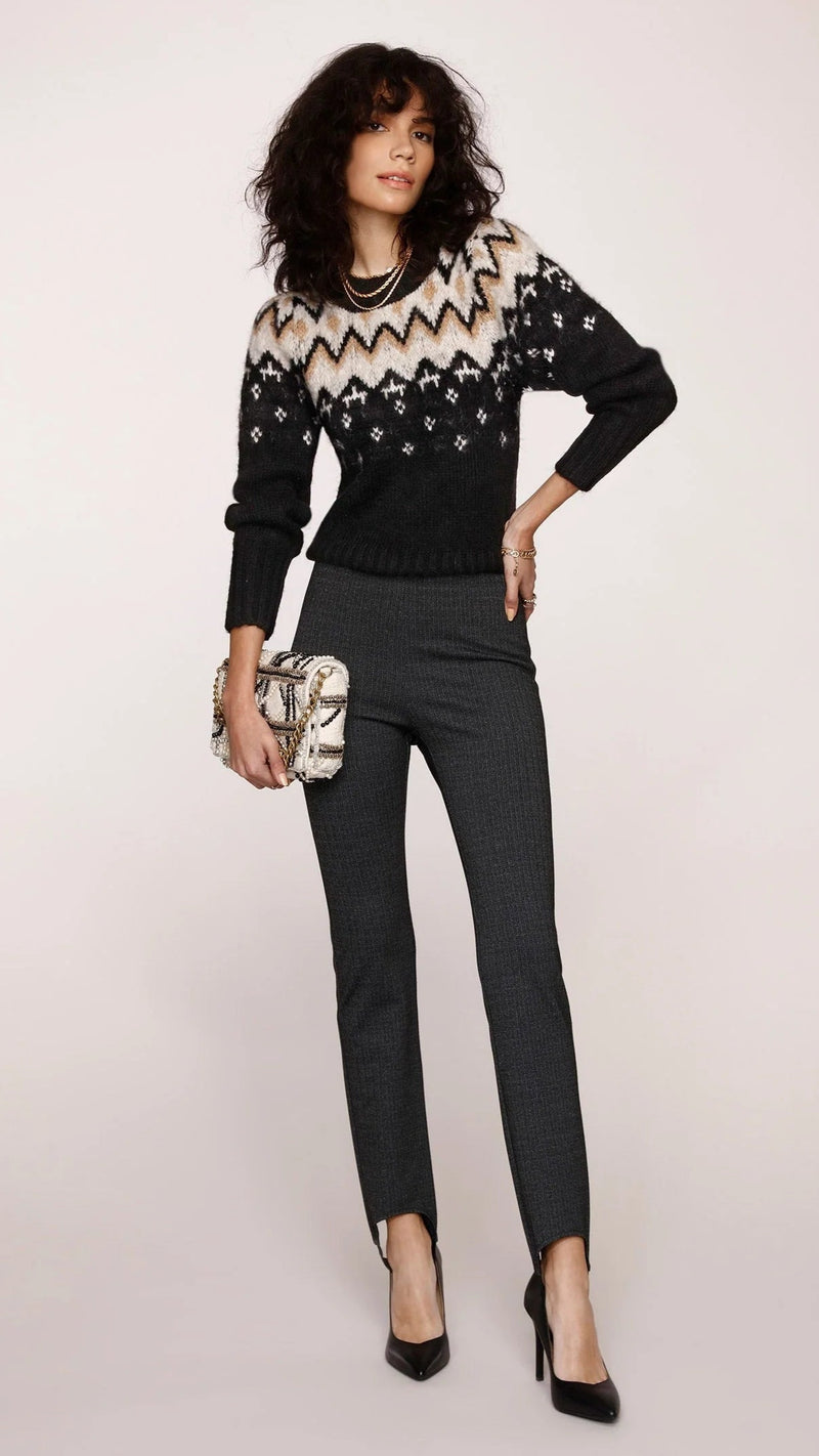 Heartloom Ina Vintage Herringbone Stirrup Pant in Smoke