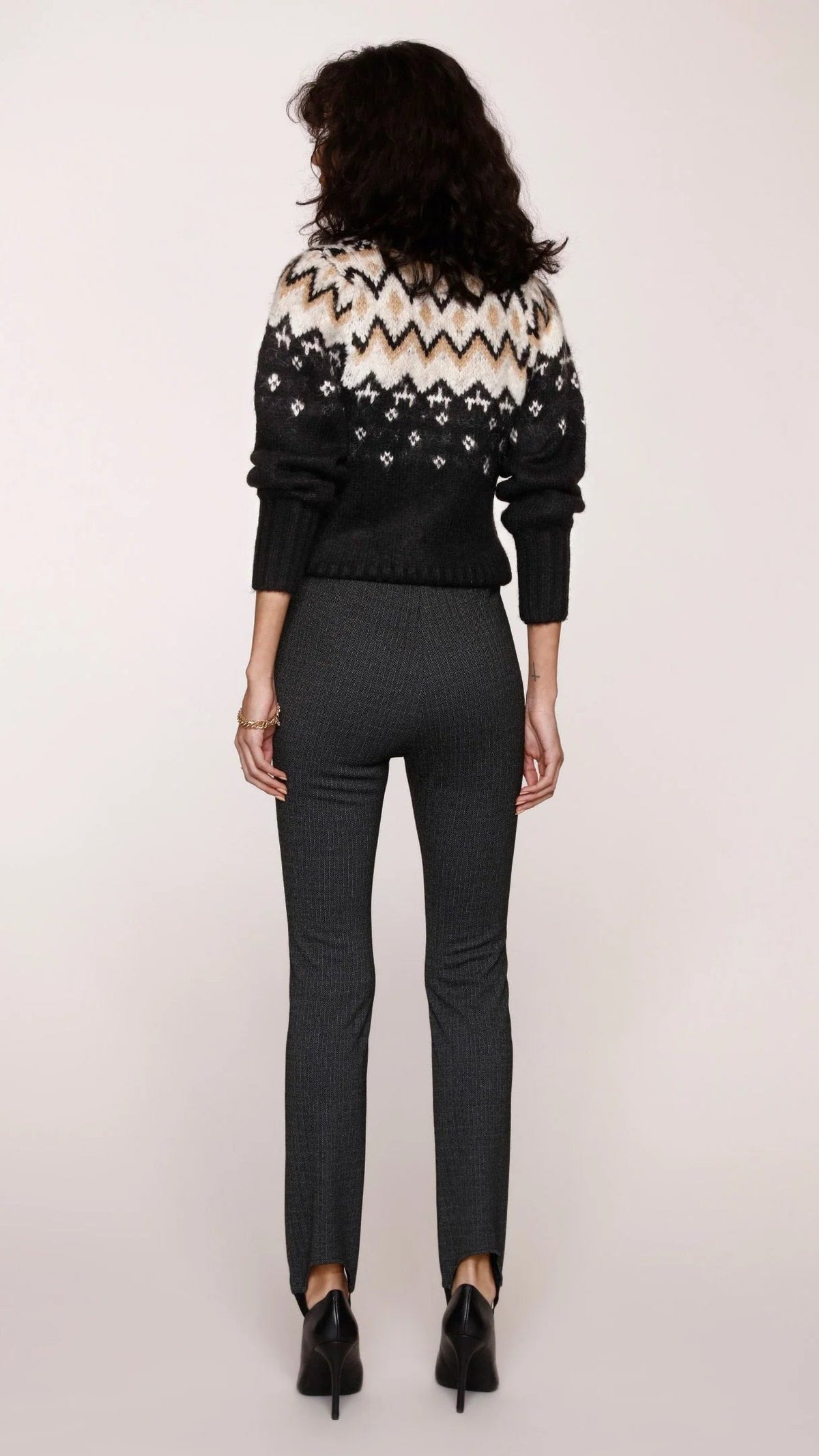 Heartloom Ina Vintage Herringbone Stirrup Pant in Smoke