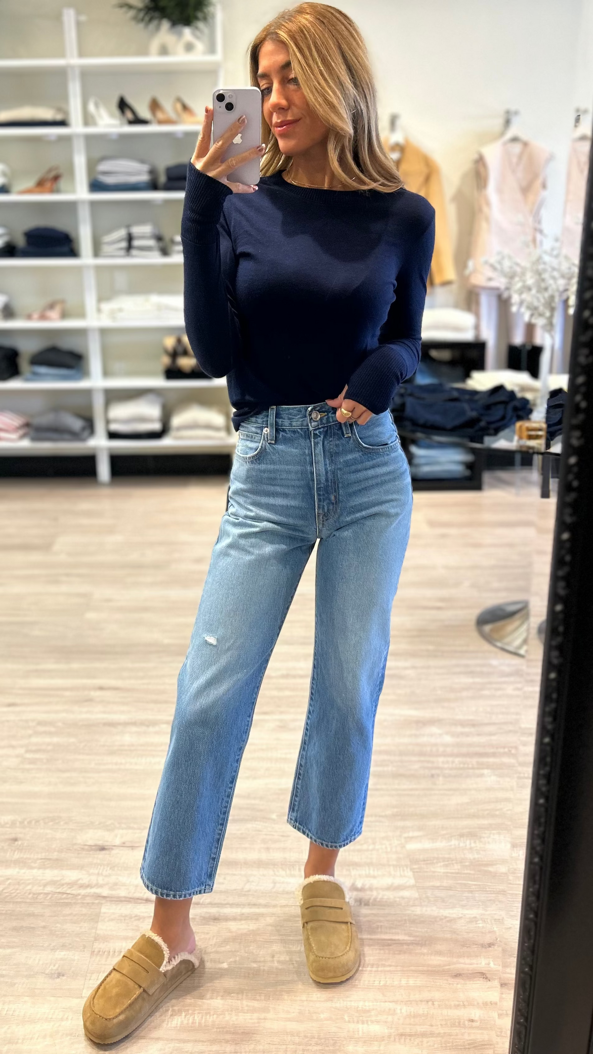 SLVRLAKE London High Rise Crop in Lust for Life