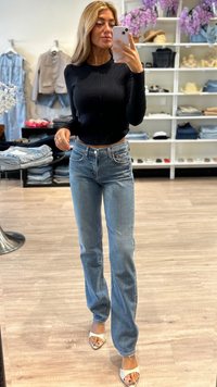 AGOLDE Neema Ribbed Long Sleeve in Mirage
