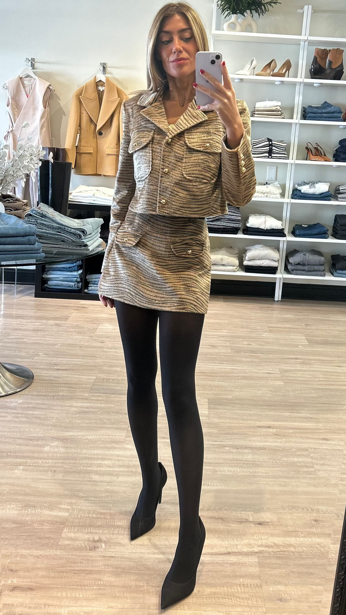 Lamarque Jaylee Faux Hair Jacket in Tiger Print