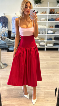 Elliatt June A-Line Gown in Pink & Red