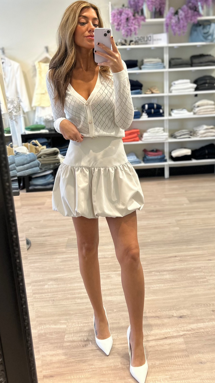 Lamarque Marigold Bubble Skirt in Whisper White