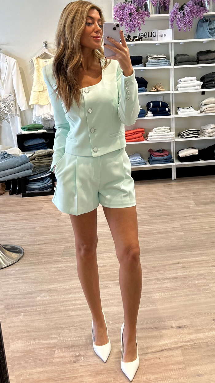 Generation Love Sena Crepe Shorts in Seafoam