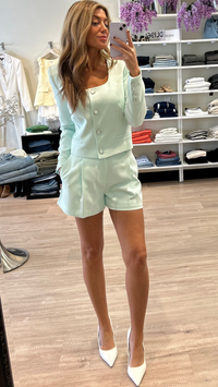 Generation Love Jina Crepe Blazer in Seafoam