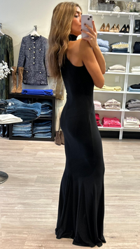 Norma Kamali Strapless Turtle Fishtail Gown in Black
