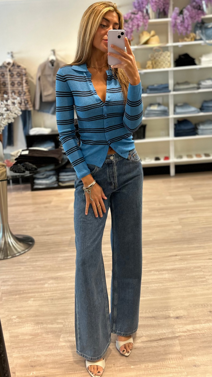Still Here Walker Wide Leg Jean in Cloud Classic Blue