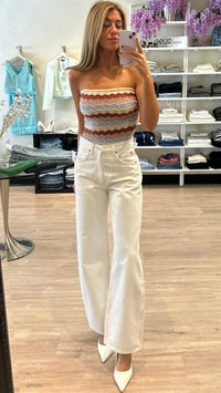Heartloom Henri Crochet Strapless Tube Top in Wheat
