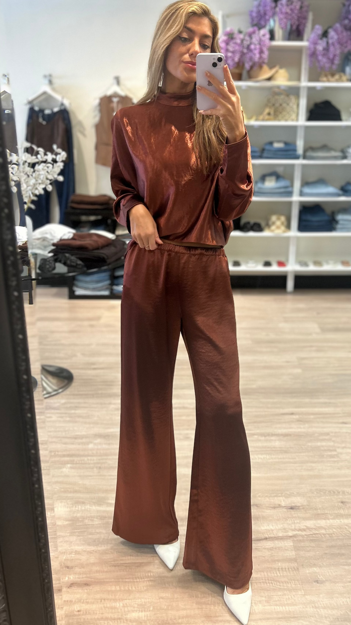 Amanda Uprichard Mariko Pants in Russet