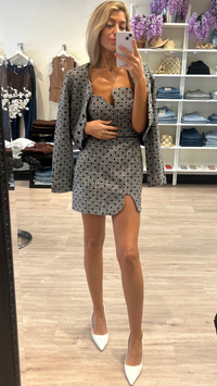 Amanda Uprichard Puzzle Strapless Mini Dress in Black/White