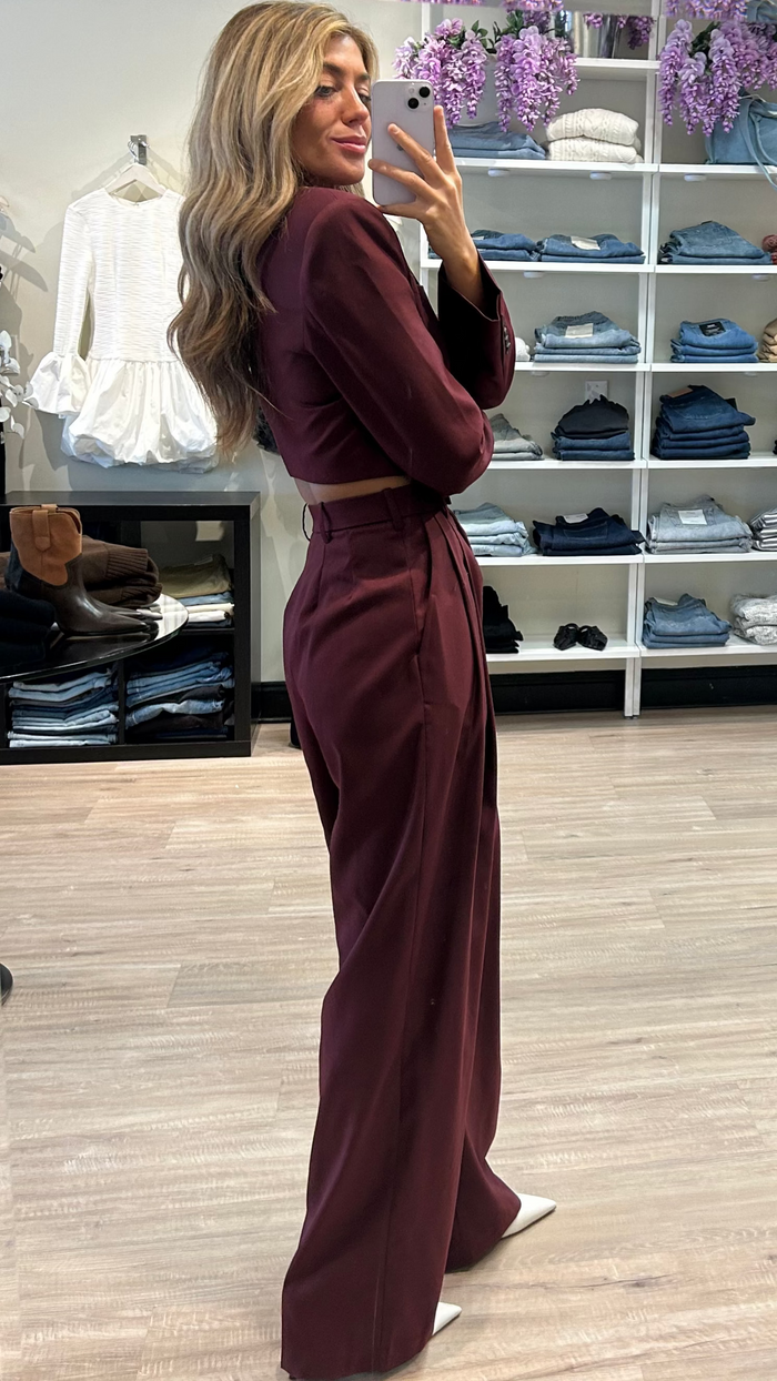 Ronny Kobo Michelle Jumpsuit in Burgundy