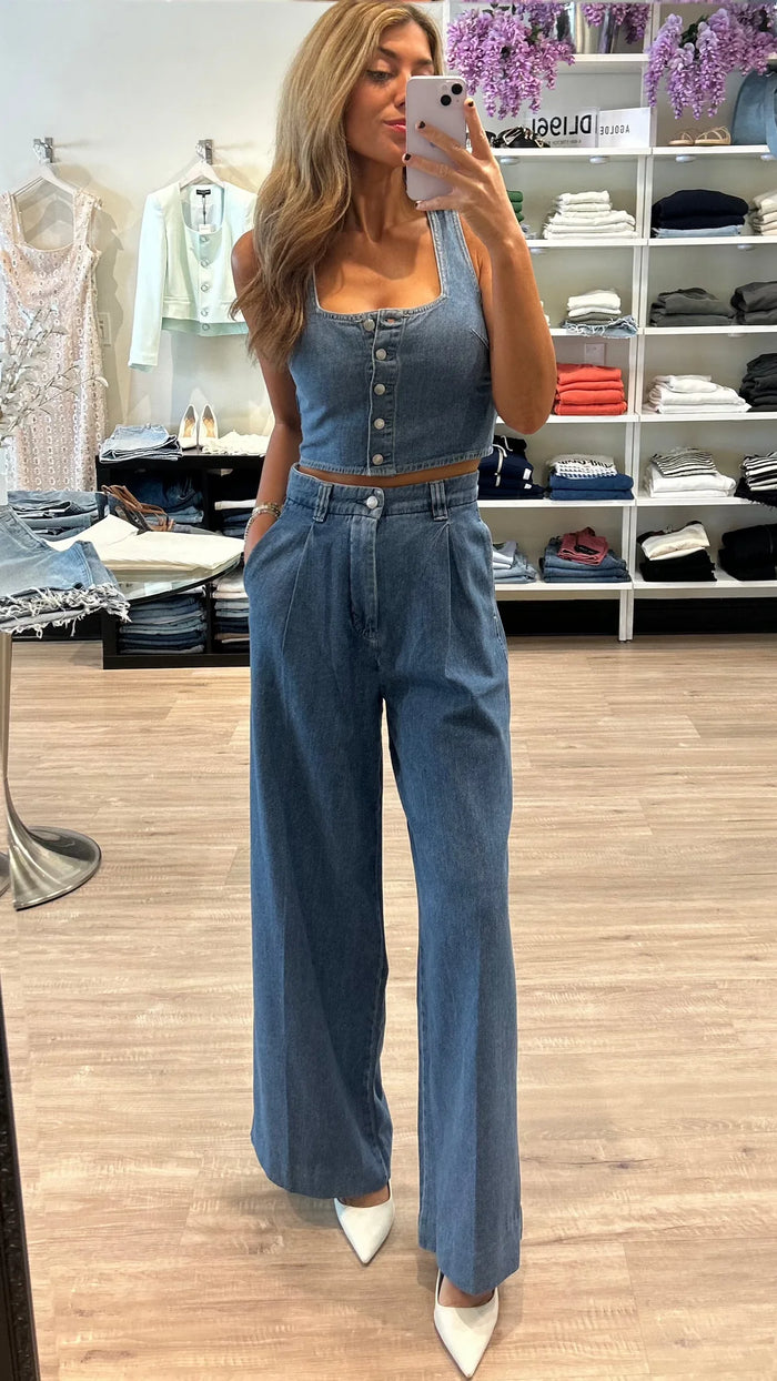 DL1961 Denim  Lizzie Cropped Top in Great Falls