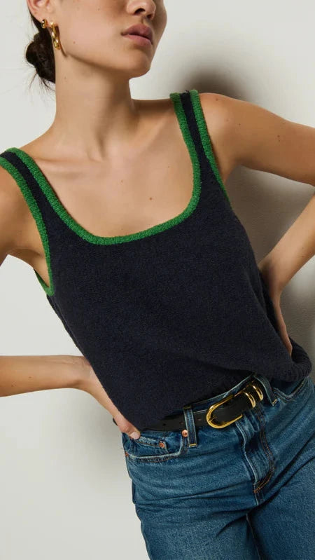 Nation LTD Peggy Sue Two Tone Sweater Tank in Night Sky