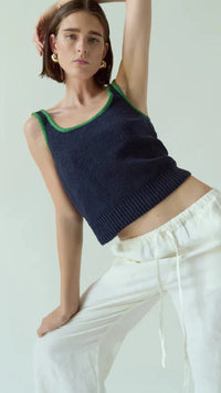 Nation LTD Peggy Sue Two Tone Sweater Tank in Night Sky