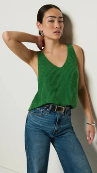 Nation LTD Cece Sweater Tank in Green Lawn