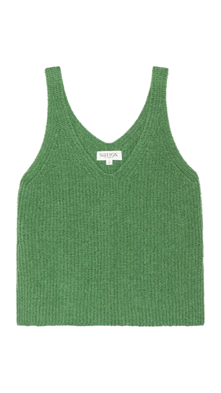 Nation LTD Cece Sweater Tank in Green Lawn