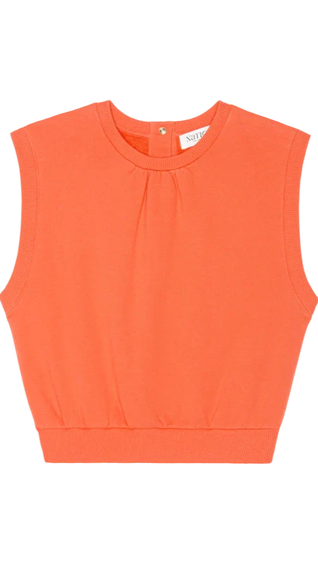 Nation LTD Billie Sleeveless Sweatshirt in Coral Kiss