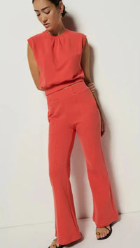 Nation LTD Billie Sleeveless Sweatshirt in Coral Kiss