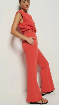Nation LTD Billie Sleeveless Sweatshirt in Coral Kiss