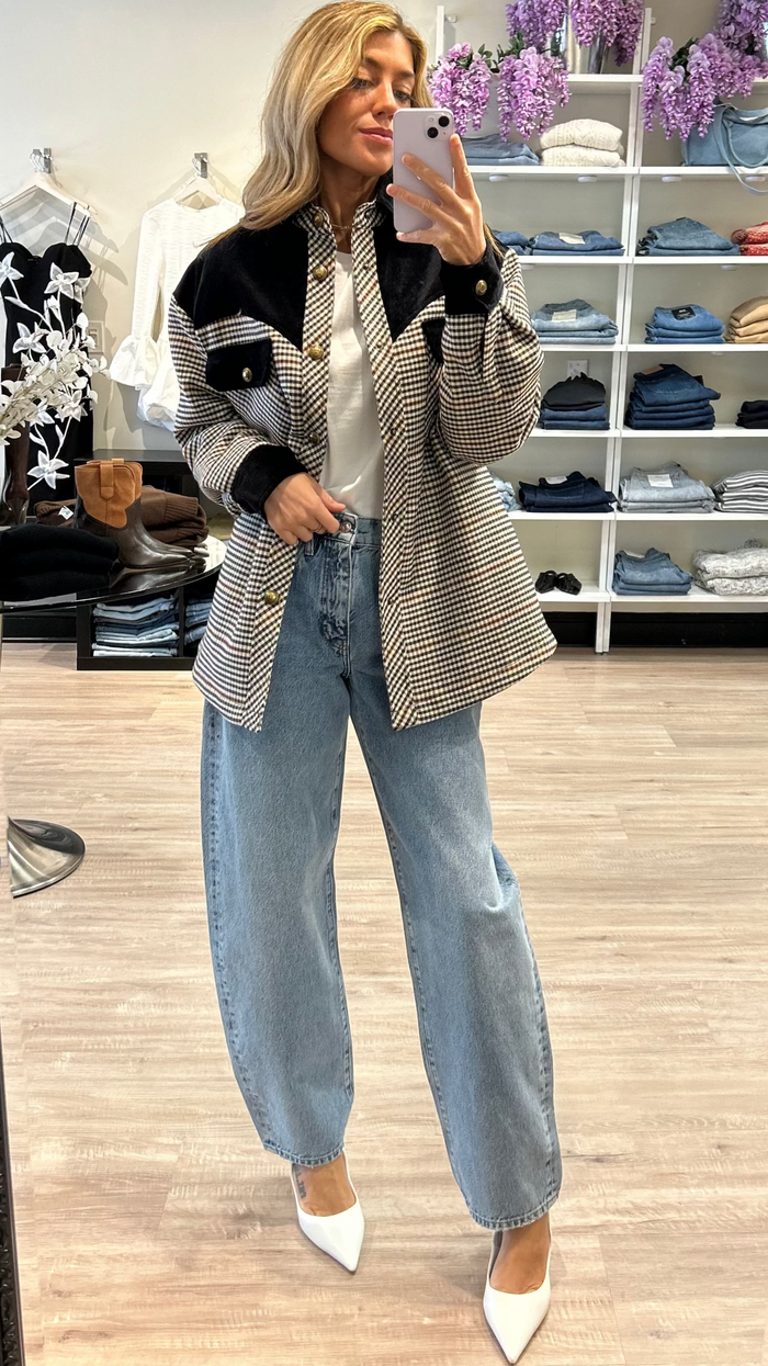 Ronny Kobo Rachael Jacket in Black/White Multi