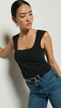 Nation LTD Gemi Square Neck Tank in Black
