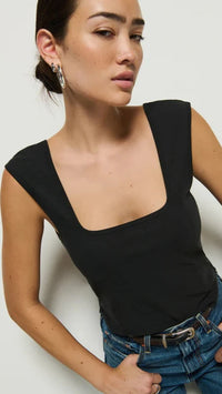 Nation LTD Gemi Square Neck Tank in Black
