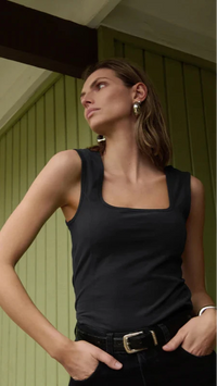 Nation LTD Gemi Square Neck Tank in Black