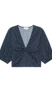Nation LTD Celeste Puff Sleeve Top in Cabana Polka Dot