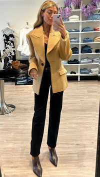 Ronny Kobo Calla Short Wool Coat in Camel