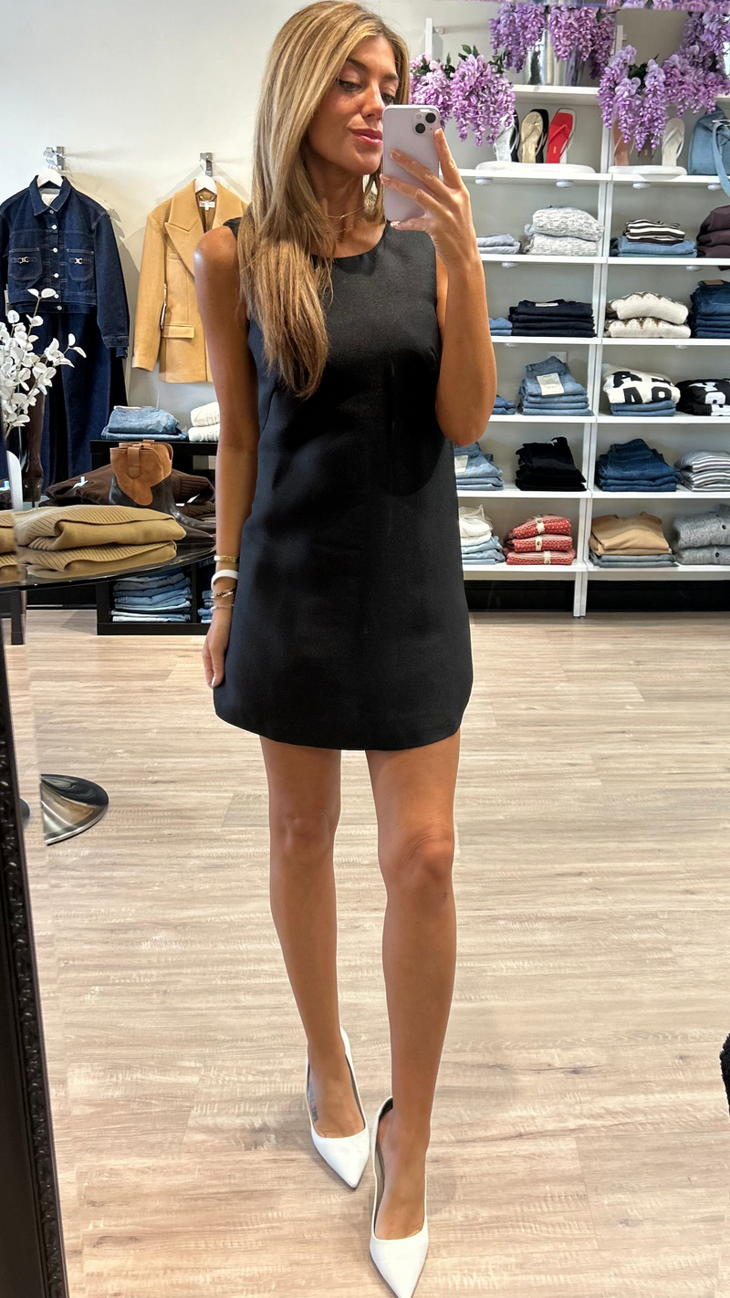 Amanda Uprichard Benedict Mini Dress in Black