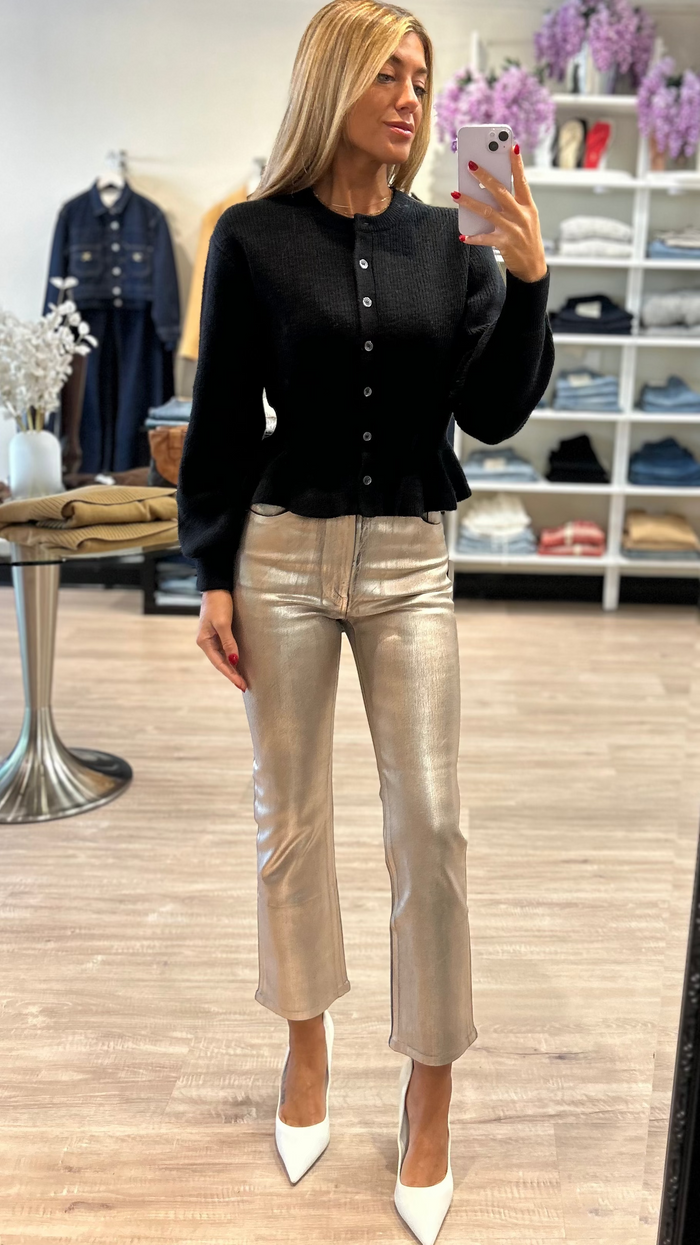 Frame Reboot Coated Denim in Champagne