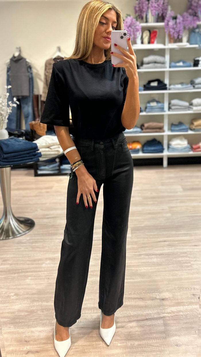 Nation LTD Samera Shirred Top in Black
