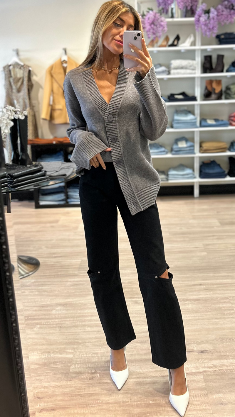 Still Here Cowgirl Slit Jean in Black