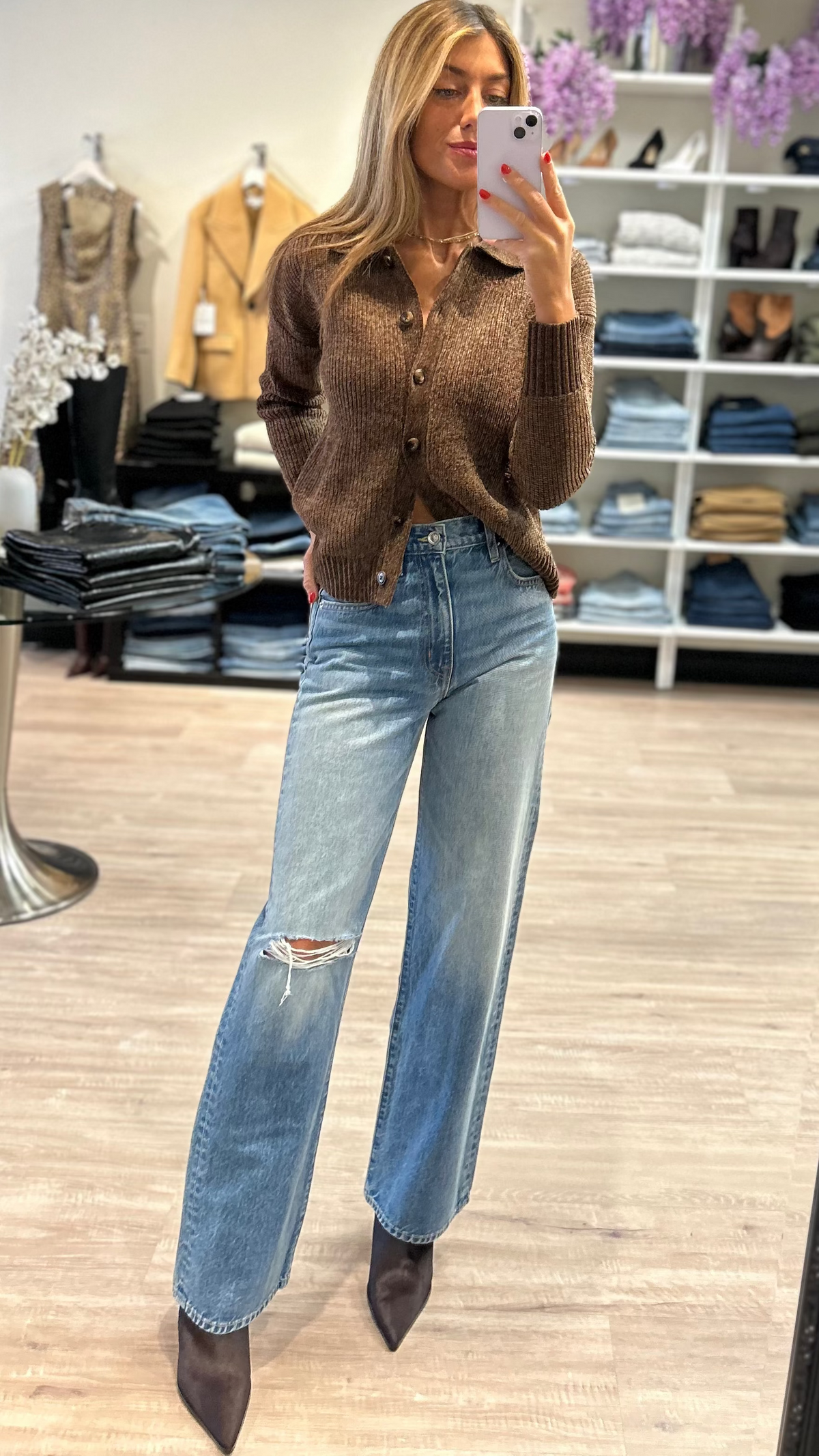 SLVRLAKE Grace Knee Rip in Heavy Hitter