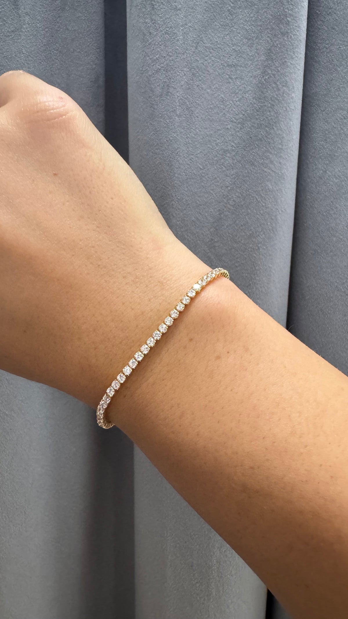 Shashi Bead Closure Tennis Bracelet in Gold