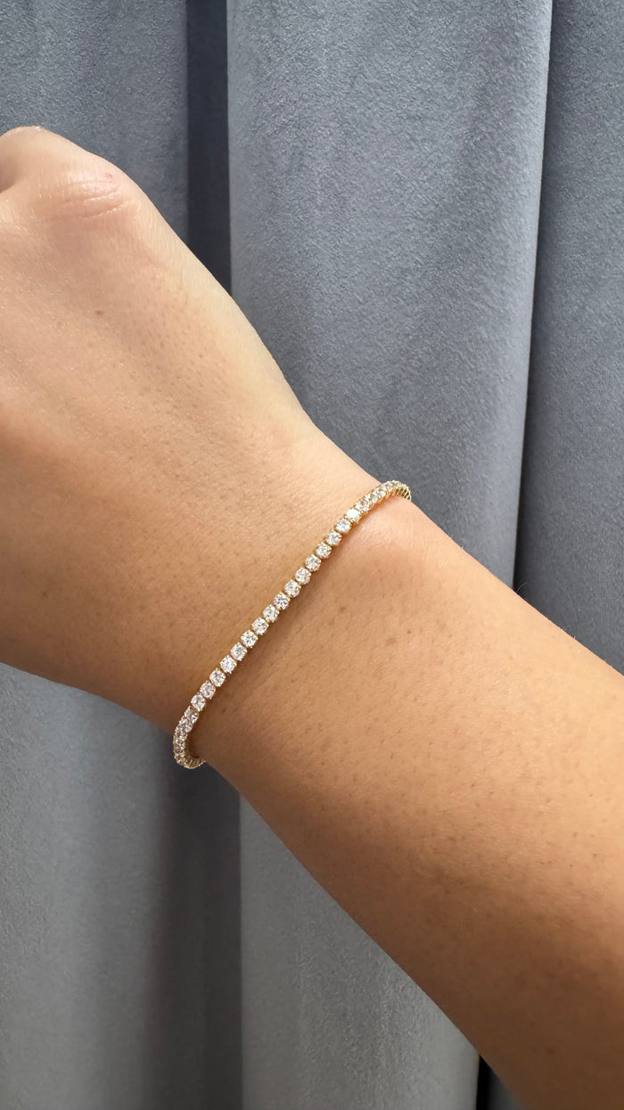 Shashi Bead Closure Tennis Bracelet in Gold