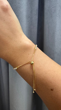 Shashi Bead Closure Tennis Bracelet in Gold